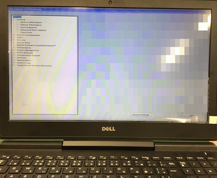 ノートパソコンの液晶関連トラブル／DELL(デル) Windows 10のイメージ