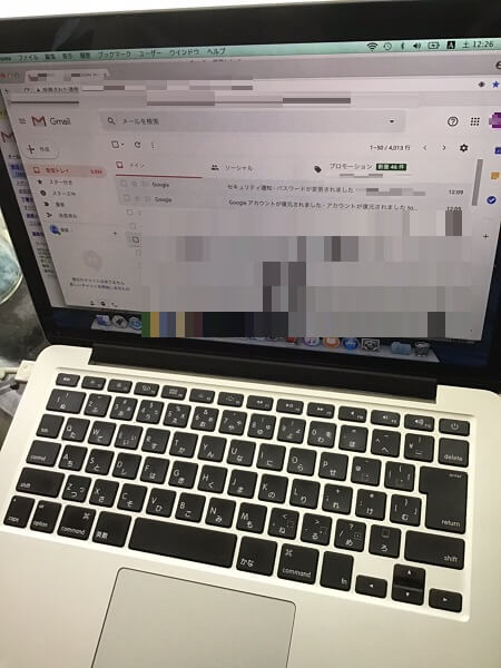 ノートパソコンでGmailが使えない／Apple macOS Mojaveのイメージ